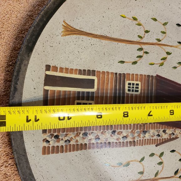 Primitive Country Farm 11.5" Wood Plate Cabin - Picture 6 of 9